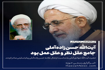 عکس نوشت | آیت الله حسن زاده آملی جامع عقل نظر و عقل عمل بود