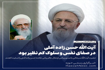 عکس نوشت | آیت الله حسن زاده آملی در صفای نفس و سلوک کم نظیر بود