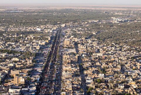 تصاویر هوایی از اربعین حسینی در کربلای معلی