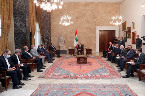 میشل عون رئیس جمهور لبنان و عبداللهیان