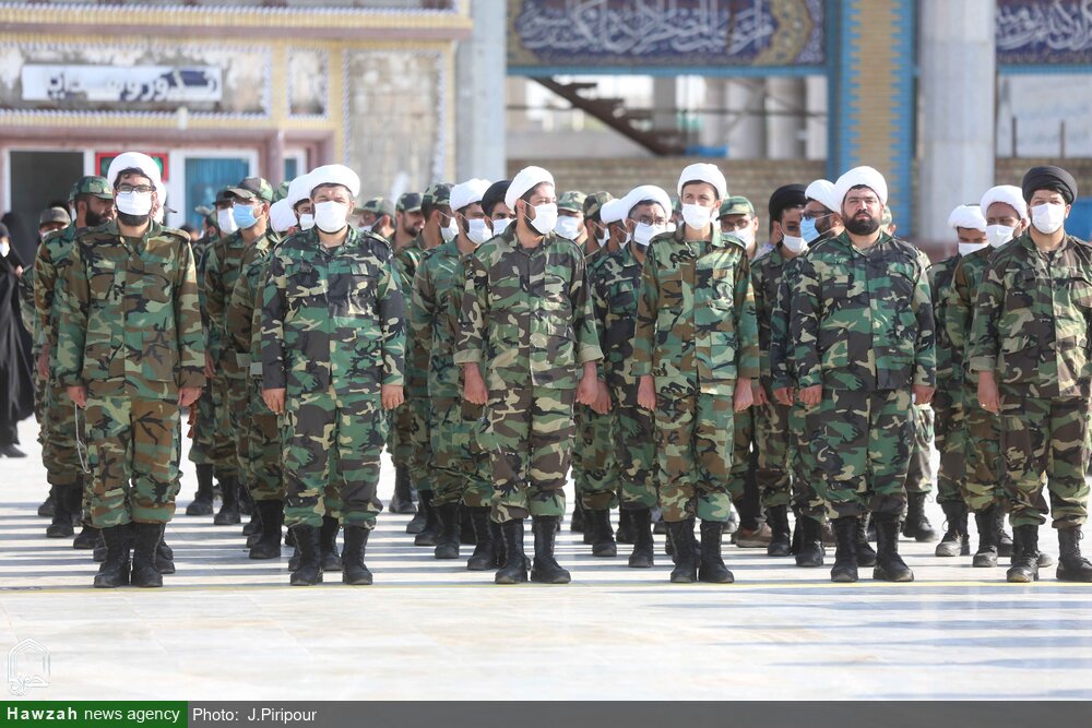 بالصور/ مراسيم الصباح المشترك للقوات العسكرية وقوات الامن في مسجد جمكران بقم المقدسة تزامنا مع ذكرى تتويج الإمام المنتظر (عج) بالإمامة