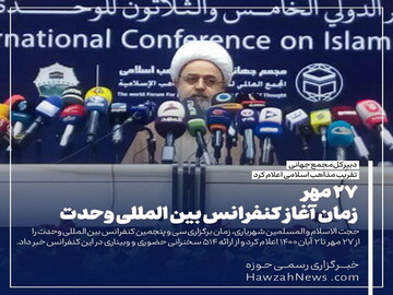 عکس نوشت | ۲۷ مهر زمان آغاز کنفرانس بین المللی وحدت | ارائه ۵۱۴ سخنرانی در کنفرانس سی و پنجم