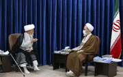 حوزہ/ سربراہ شیعہ علماء کونسل افغانستان کی آیۃ اللہ  اعرافی سے ملاقات