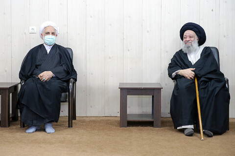 تصاویر/ دیدار صمیمانه رئیس قوه قضائیه با آیت الله موسوی جزایری