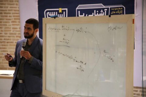 بالصور/ إقامة ورشة تعليمية للتعرف على الدستور الإيراني في مدرسة المروي العلمية بالعاصمة طهران