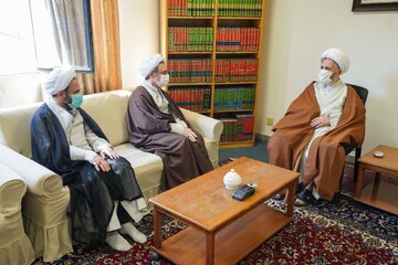 دیدار اعضای ستاد بزرگداشت آیت الله مصباح یزدی با آیت‌الله العظمی سبحانی