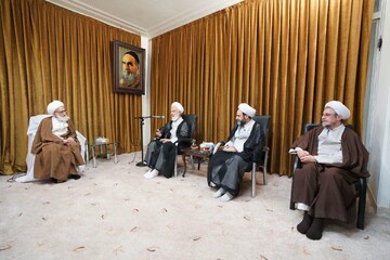 دیدار اعضای ستاد بزرگداشت آیت الله مصباح یزدی با آیت الله العظمی نوری همدانی