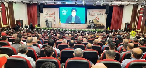مراسم روز شهید با سخنرانی سید حسن نصر الله دبیرکل حزب الله لبنان
