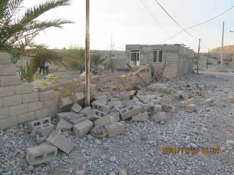 تصاوير/تخريب حاصل از زلزله در روستای کووه سیاهو بخش مرکزی بندرعباس