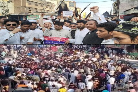 حیدرآباد؛ گستاخ رسول وسیم مرتد ملعون کے خلاف شیعہ سنی عوام کی احتجاجی ریلی