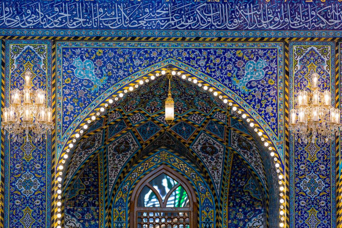 The Iwans of the shrine of Aba al-Fadl al-Abbas (PBUH) are adorned with lanterns