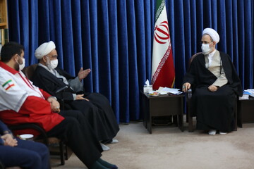 تصاویر/ دیدار رییس جمعیت هلال احمر کشور با آیت الله اعرافی