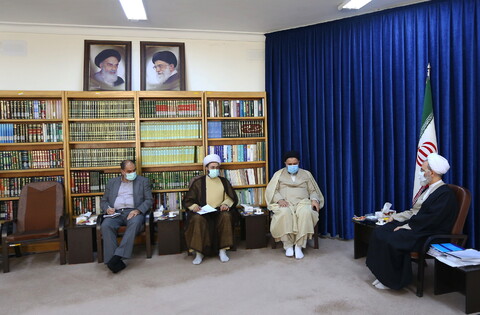 تصاویر/ دیدار رئیس سازمان عقیدتی سیاسی ناجا با آیت الله اعرافی