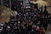 تصاویر/ تشییع و تدفین دو شهید گمنام دوران دفاع مقدس در برزک کاشان