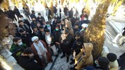 فیلم | حضور طلاب مدارس علمیه صالحیه و شیخ الاسلام قزوین در گلزار شهدای مشهد مقدس