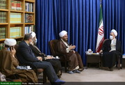 بالصور/ رئيس مجلس التخطيط لأئمة الجمعة في إيران يلتقي بآية الله الأعرافي