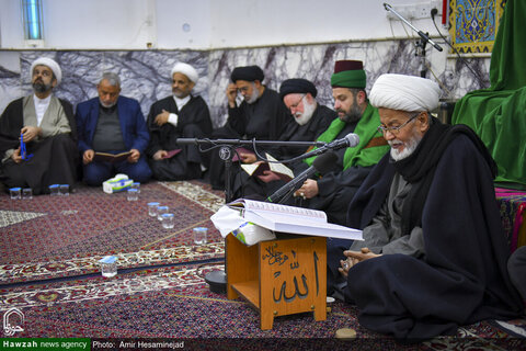 بالصور/ إقامة مجلس تأبين للفقيد آية الله العظمى صافي الكلبايكاني في مسجد الخضراء بالنجف الأشرف