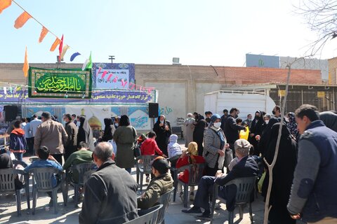 تصاویر| برپایی موکب قرارگاه عمار مدرسه علمیه منصوریه در ایام میلاد حضرت علی(ع)