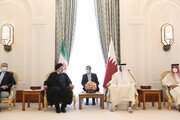امیر قطر اور ایرانی صدر کی مشترکہ پریس کانفرنس؛ یمنی مظلوم عوام کی حمایت اور دو طرفہ تعلقات پر تاکید