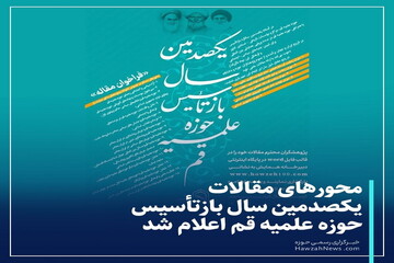 عکس نوشت| محورهای مقالات یکصدمین سال بازتاسیس حوزه علمیه قم