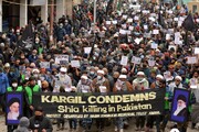 امام خمینی میموریل ٹرسٹ کرگل کے زیر اہتمام پشاور میں شیعہ نسل کشی کے خلاف زبردست احتجاج