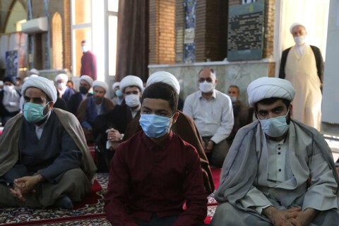تصاویر/ تجمع طلاب و روحانیون حوزه علمیه اهواز در محکومیت اقدامات وحشیانه آل سعود