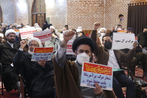 تصاویر/ تجمع اعتراض آمیز مردم تبریز در محکومیت جنایات آل سعود