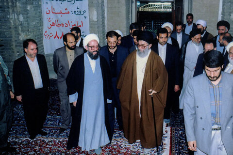 تصاویری از آیت الله محمدی ری‌شهری در کنار رهبر معظم انقلاب