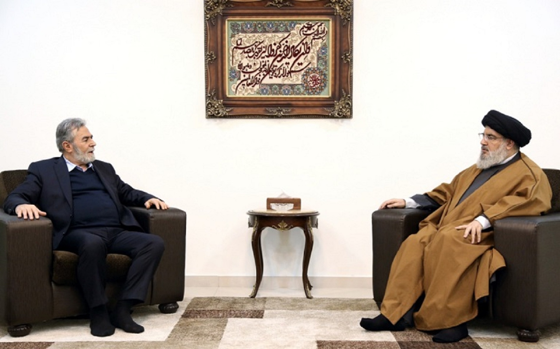 Sayyed Nasrallah Receives Islamic Jihad’s Nakhale, Palestine Tops Agenda