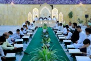 مقام امام مہدی (عج) میں ختم قرآن کی پرنور محفل کا انعقاد +تصاویر