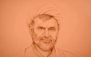 فیلم | نقاشی شنی پرتره‌ شهید حجت الاسلام محمد اصلانی
