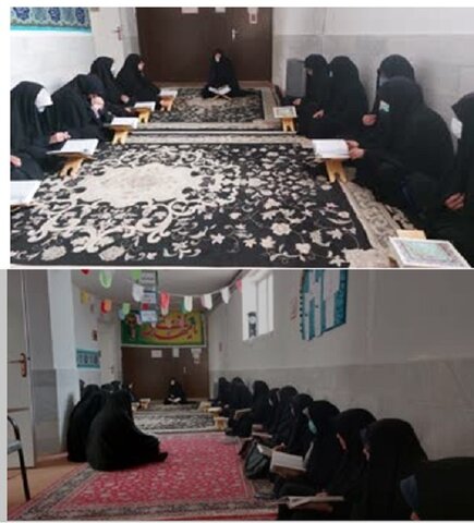 نشست های تفسیری و محفل قران مدرسه علمیه فاطمیه اشکذر رمضان 14