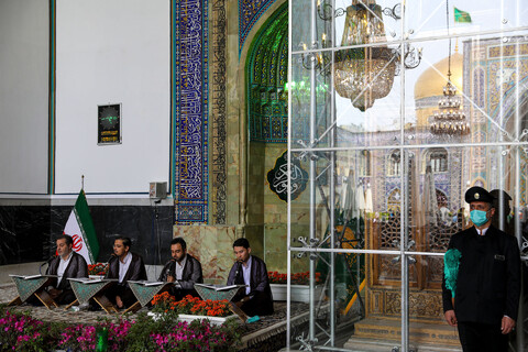 تصاویر/ ترتیل خوانی قرآن کریم در مسجد گوهرشاد حرم مطهر رضوی