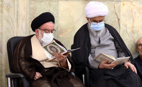 تصاویر/ مراسم بزرگداشت شهدای روحانی حادثه تروریستی حرم رضوی در مسجد اعظم قم