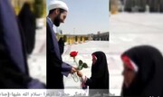 فیلم | اهدای گل و پرچم ایران و افغانستان به روحانیون مشهدی