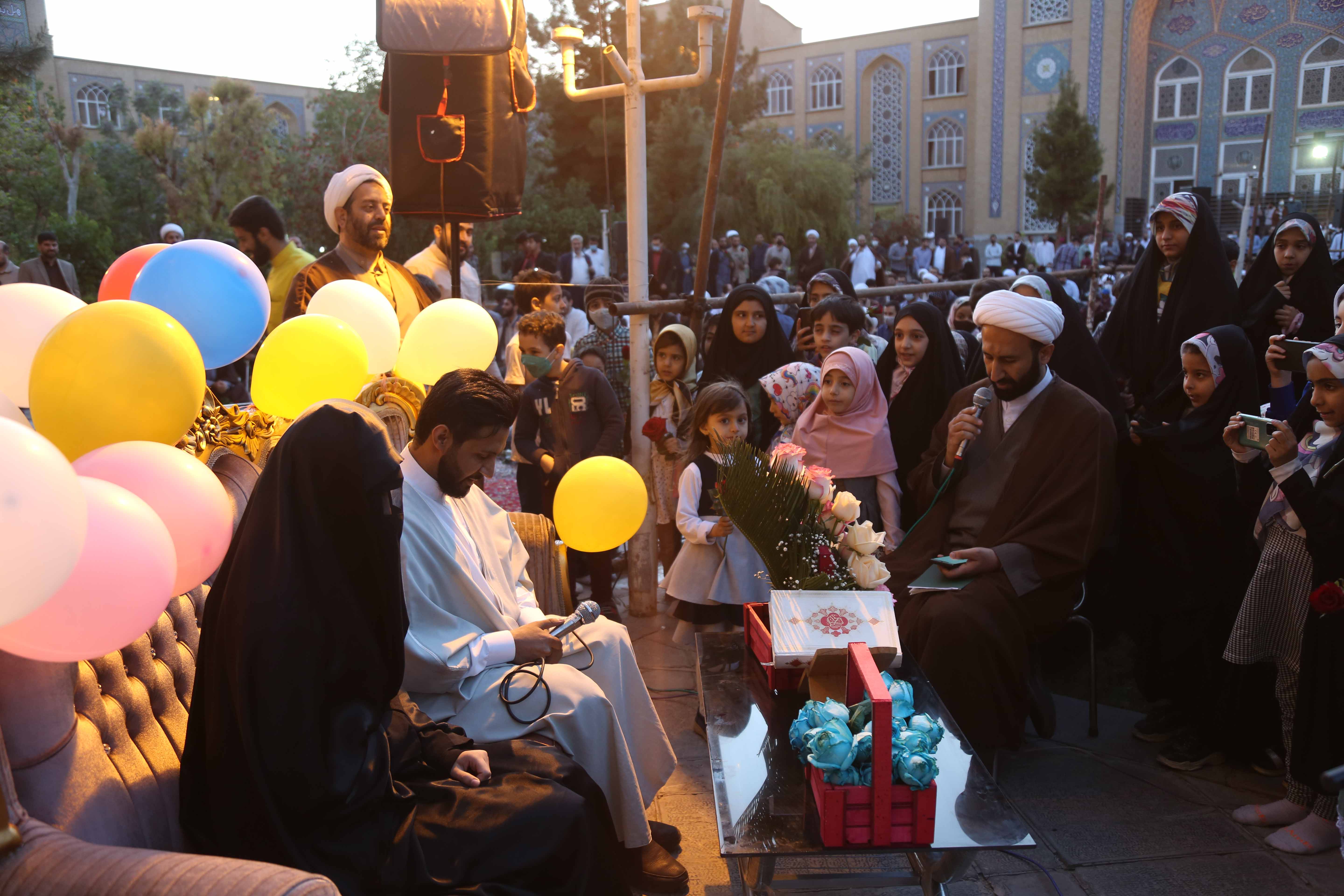 تصاویر/ مراسم جشن عقد یکی از طلاب مدرسه علمیه معصومیه در شام میلاد امام حسن مجتبی(ع)