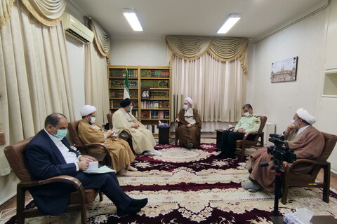 تصاویر/ دیدار رئیس سازمان عقیدتی سیاسی انتظامی با آیت الله اعرافی