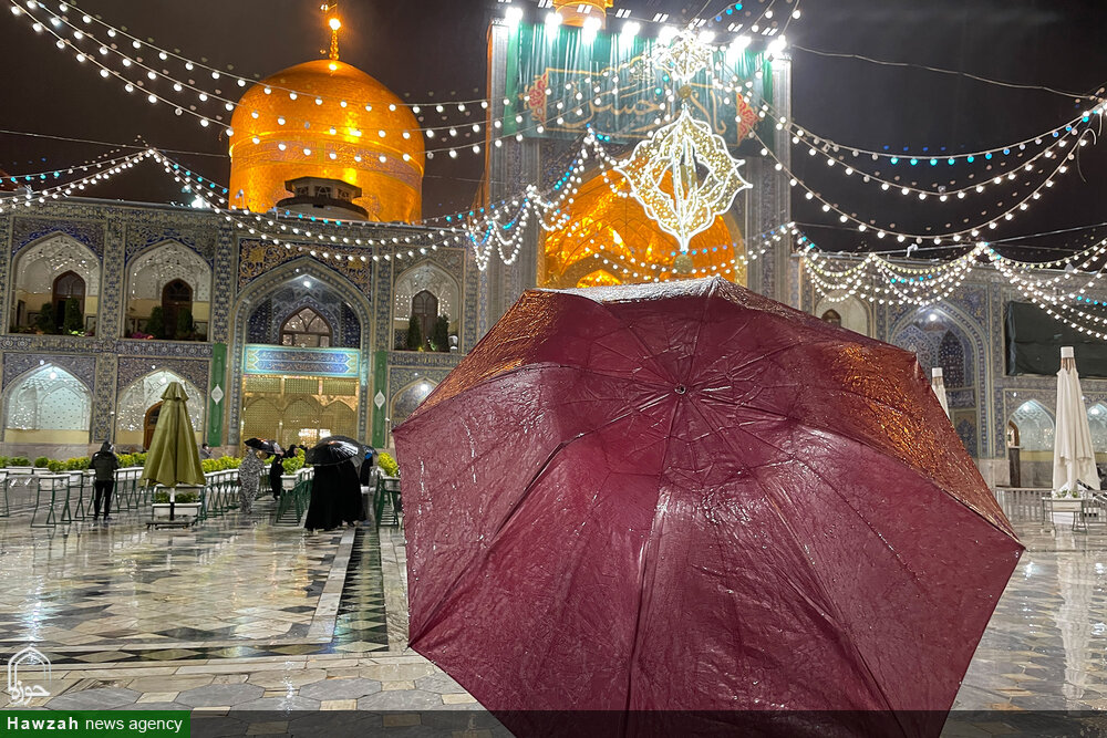 تصاویر/ بارش باران بهاری در حرم مطهر رضوی