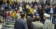 تصاویر/ حضور یک امام جمعه در سالن ورزشی