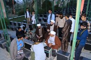 تصاویر | تجدید پیمان طلاب مدرسه علمیه آیت الله بهاری(ره) شهرستان بهار با شهدا