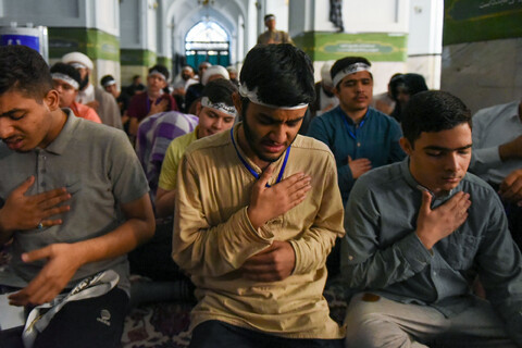 تصاویر/ وداع با پیکر شهید گمنام در مراسم اعتکاف رمضانیه نوجوانان