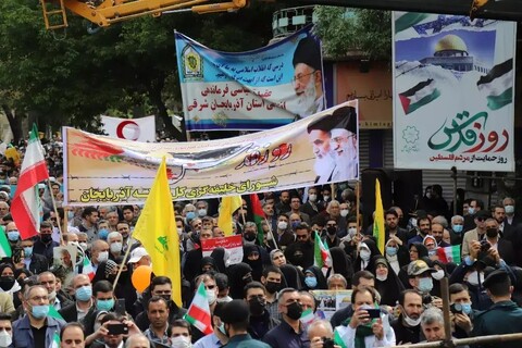 تصاویر/ حضور پرشور مردم تبریز در راهپیمایی روز قدس