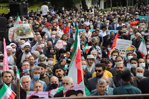 تصاویر/ حضور پرشور مردم تبریز در راهپیمایی روز قدس