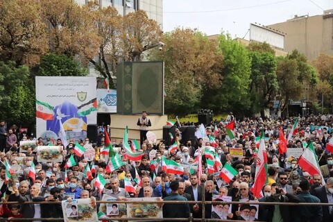 تصاویر/ حضور پرشور مردم تبریز در راهپیمایی روز قدس