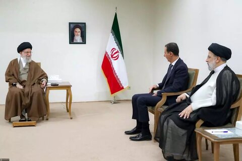 شام کے صدر بشار اسد کی رہبر انقلاب اسلامی آیت اللہ العظمی خامنہ ای سے ملاقات