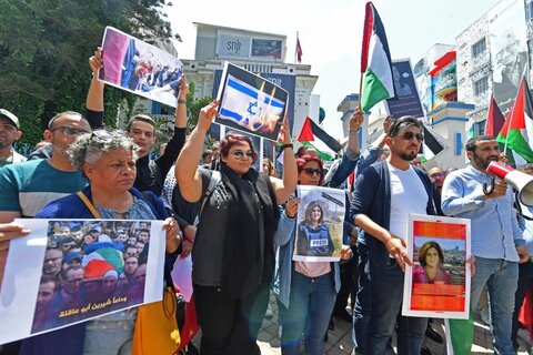 تجمعات اعتراض آمیز در محکومیت ترور خبرنگار فلسطینی