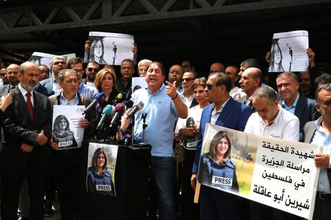 تجمعات اعتراض آمیز در محکومیت ترور خبرنگار فلسطینی