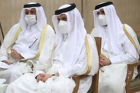 تصاویر/ دیدار امیر قطر و هیئت همراه با رهبر معظم انقلاب اسلامی