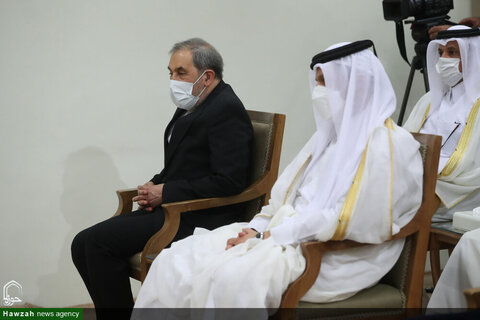 بالصور/ لقاء أمير قطر والوفد المرافق مع الإمام الخامنئي