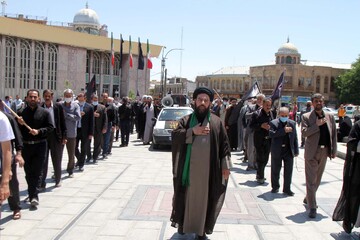 تصاویر / دسته عزاداری حوزه علمیه همدان در روز شهادت امام جعفر صادق(ع)